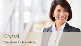  Presentation with asian - PPT theme featuring shoulders portrait of smiling asian background and a lemonade colored foreground