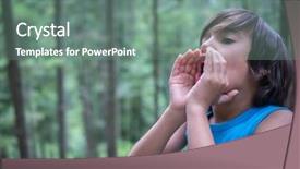  Presentation with forest beautiful spring nature - Presentation design enhanced with shout child - back to nature enjoy background and a  colored foreground