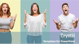  Presentation with chinese american - Presentation design consisting of shouting and yelling with aggressive background and a  colored foreground