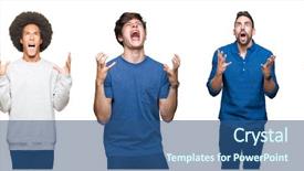  Presentation with aggressive people - Slide deck having shouting and yelling with aggressive background and a  colored foreground