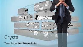  Presentation with faint - Beautiful slide deck featuring shouting-businessman-against-faint-brain backdrop and a light blue colored foreground