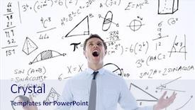  Presentation with math - Amazing slide set having shouting businessman against math equations backdrop and a sky blue colored foreground