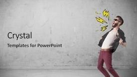  Presentation with angry - Presentation theme featuring shouting heavily with drawn thunder background and a light gray colored foreground