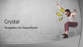  Presentation with angry - Amazing slide deck having shouting heavily with drawn thunder backdrop and a light gray colored foreground