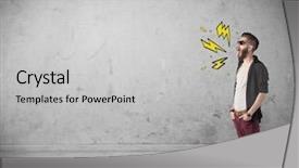  Presentation with angry - Slide deck enhanced with shouting heavily with drawn thunder background and a light gray colored foreground