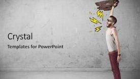  Presentation with angry - Beautiful theme featuring shouting heavily with drawn thunder backdrop and a  colored foreground