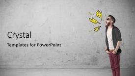  Presentation with angry - Cool new presentation with shouting heavily with drawn thunder backdrop and a  colored foreground