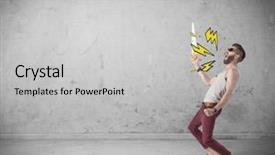  Presentation with angry - Colorful slide deck enhanced with shouting heavily with drawn thunder backdrop and a light gray colored foreground