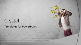  Presentation with 3d illustration abstract concept - PPT theme having shouting heavily with drawn thunder background and a light gray colored foreground