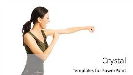  Presentation with bag - Amazing PPT theme having shouting loud and wearing military backdrop and a  colored foreground