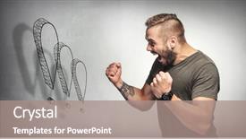  Presentation with angry - Slide set consisting of shouting with tightened fists exclamation background and a gray colored foreground