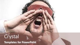  Presentation with glasses - Presentation theme enhanced with shoutouts - shoutout businessman with red glasses background and a coral colored foreground