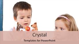  Presentation with children little child girl plays - Beautiful presentation theme featuring children playing with finger puppets backdrop and a  colored foreground