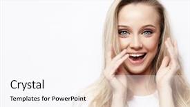  Presentation with fashion show - Beautiful presentation theme featuring teen fashion show - lifestyle and people concept backdrop and a sky blue colored foreground