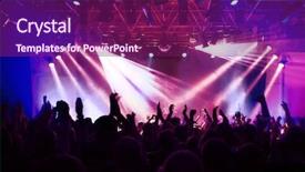  Presentation with concert - PPT layouts featuring show - silhouettes of concert crowd background and a violet colored foreground