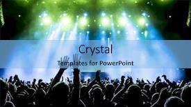  Presentation with stage lights - Colorful presentation theme enhanced with show - silhouettes of concert crowd backdrop and a light blue colored foreground