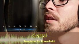  Presentation with music business - Cool new presentation with show business people and voice backdrop and a tawny brown colored foreground