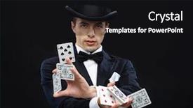  Presentation with top hat - Presentation theme with show concept - magician in top background and a black colored foreground