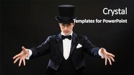  Presentation with top hat - Presentation design having show concept - magician in top background and a black colored foreground
