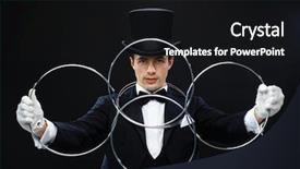  Presentation with top hat - Presentation featuring show concept - magician in top background and a black colored foreground