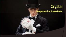  Presentation with top hat - Amazing PPT theme having show concept - magician in top backdrop and a wine colored foreground
