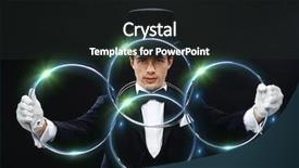  Presentation with top hat - Slide set consisting of show concept - magician in top background and a dark gray colored foreground