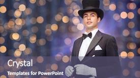  Presentation with circus show - Audience pleasing slide deck consisting of show concept - magician in top backdrop and a violet colored foreground