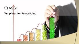 Presentation with activity graph showing an earthquake - Presentation having bussiness forecasting - man show drawing a graph background and a  colored foreground