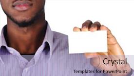  Presentation with space - Beautiful presentation design featuring show hand - copy-space card for you backdrop and a light blue colored foreground