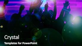  Presentation with disco dancing silhouettes - Presentation design enhanced with show is sending laser beam background and a black colored foreground