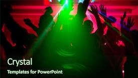  Presentation with disco dancing silhouettes - Slides consisting of show is sending laser beams background and a forest green colored foreground