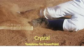  Presentation with baseball player - Audience pleasing presentation theme consisting of show of a young baseball backdrop and a tawny brown colored foreground