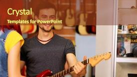  Presentation with art culture and music - Presentation design enhanced with show piano - beautiful young couple in music background and a  colored foreground