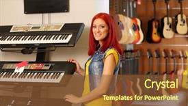  Presentation with carnatic music - Slide deck with show piano - beautiful young woman in music background and a  colored foreground