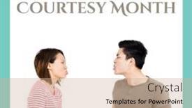  Presentation with teasing - Theme enhanced with show-some-manners-text background and a coral colored foreground