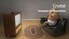  Presentation with couch potato - Presentation theme consisting of show time - potato sitting on a couch background and a gray colored foreground