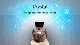  Presentation with social media dangers - Slides consisting of show way - social media concept with woman background and a arctic colored foreground