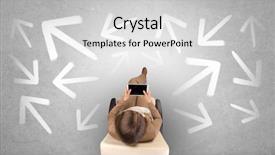  Presentation with being a single woman - Cool new slides with show way - woman sitting in office backdrop and a light gray colored foreground