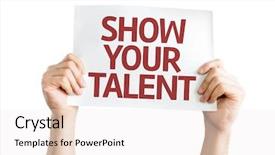  Presentation with talent - Theme consisting of show your talent card isolated background and a sky blue colored foreground