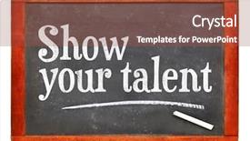  Presentation with talent - Cool new theme with show your talent sign - white backdrop and a  colored foreground