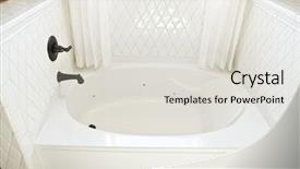  Presentation with tub - Slide deck consisting of showcase bathroom large white roman background and a  colored foreground