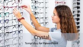  Presentation with optical - Theme featuring showcase in the optical background and a light blue colored foreground