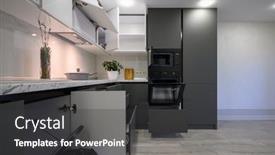  Presentation with dark simple - PPT theme featuring showcase-interior-of-modern-simple background and a dark gray colored foreground