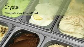  Presentation with ice cream - Slide set enhanced with showcase of different ice cream background and a mint green colored foreground