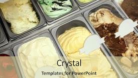  Presentation with dessert oreo ice cream - Cool new slide deck with showcase of different ice cream backdrop and a blonde colored foreground