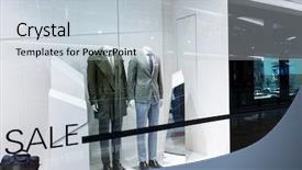 Presentation with fashion show entertainment - Presentation theme enhanced with showcase of modern fashion shop background and a light gray colored foreground