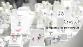  Presentation with jewelry - Slide deck with showcase with jewelry in shop background and a sky blue colored foreground