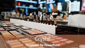  Presentation with cosmetics - Slide set enhanced with showcase-with-powder-and-shadows background and a coral colored foreground