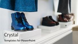  Presentation with converse shoes - Amazing slide deck having showcase with stylish female shoes backdrop and a light gray colored foreground