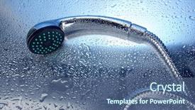  Presentation with blue drops - Slide deck with shower and drops on blue background and a ocean colored foreground